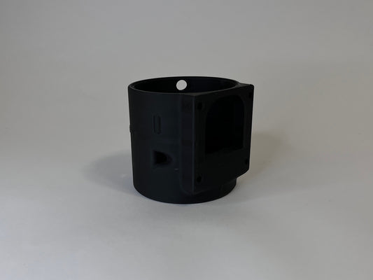 Rear of black CanDock on white background