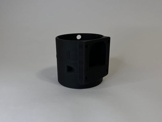 Rear of black CanDock on white background
