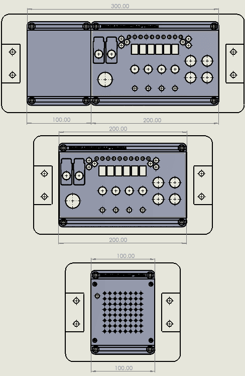 2d drawing of expansion brackets showing what button boxes fit where