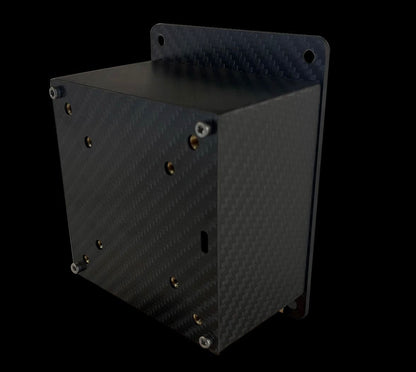 rear of the rgb matrix button box with VESA 50 and 75 compatible inserts