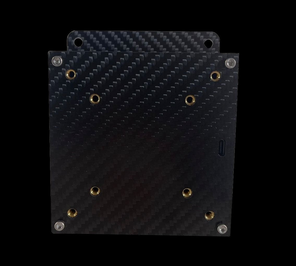 back of rgb matrix button box with vesa 50 and vesa 75 and USB C port