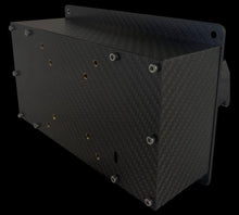 Load image into Gallery viewer, back of sim racing buttonbox with full carbon fiber sidewalls
