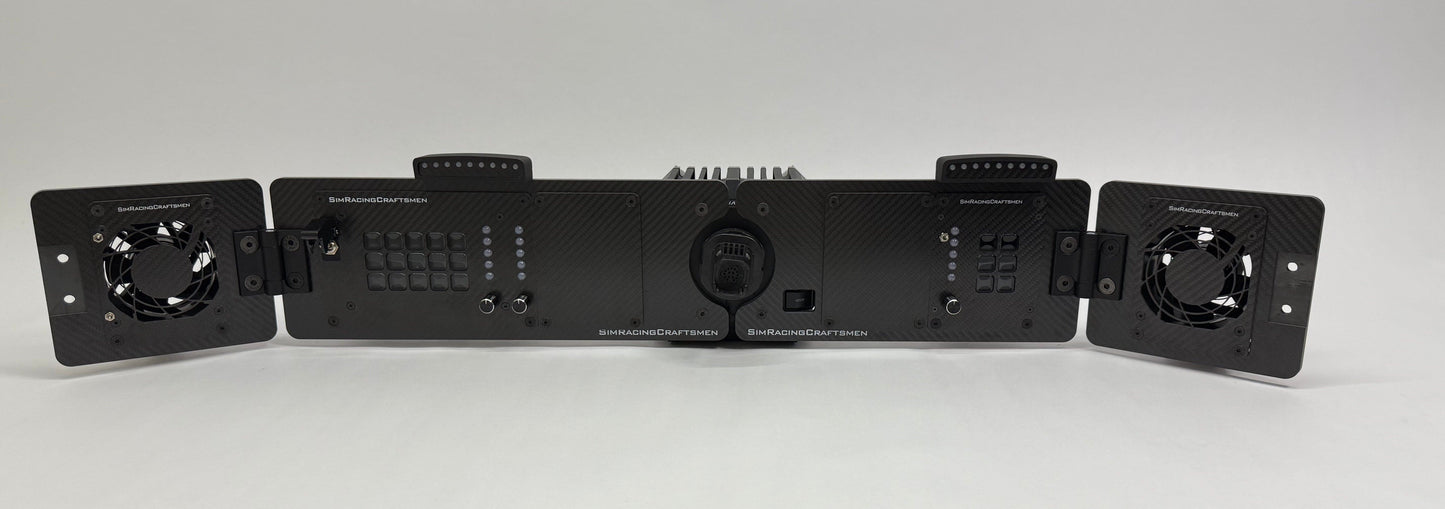 full view of streamline setup with sim racing wind sim and grid brows installed