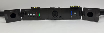 full view of sim racing setup with wind sim tubes and sim brows installed