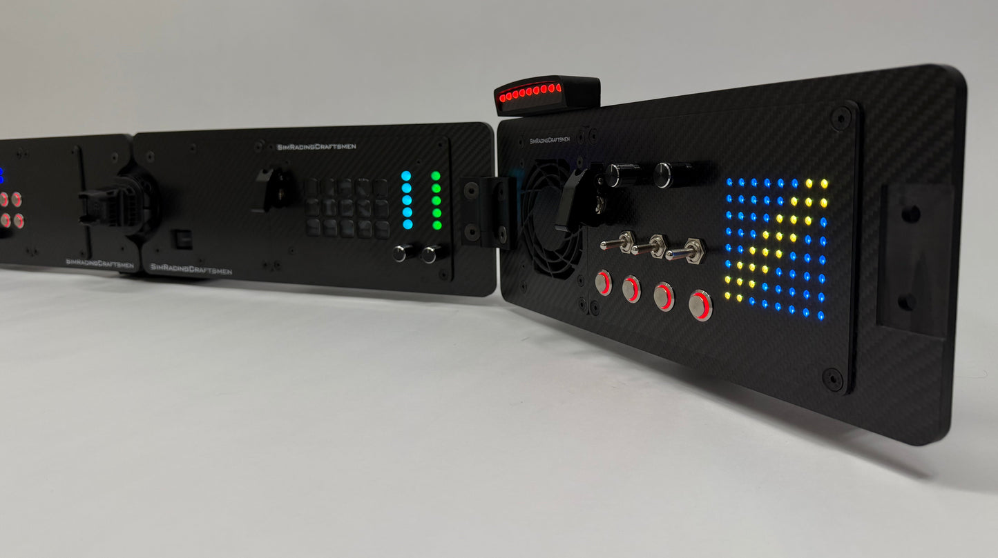 right side of Elite Prebuilt setup turned on with active wind sim installed on grey background