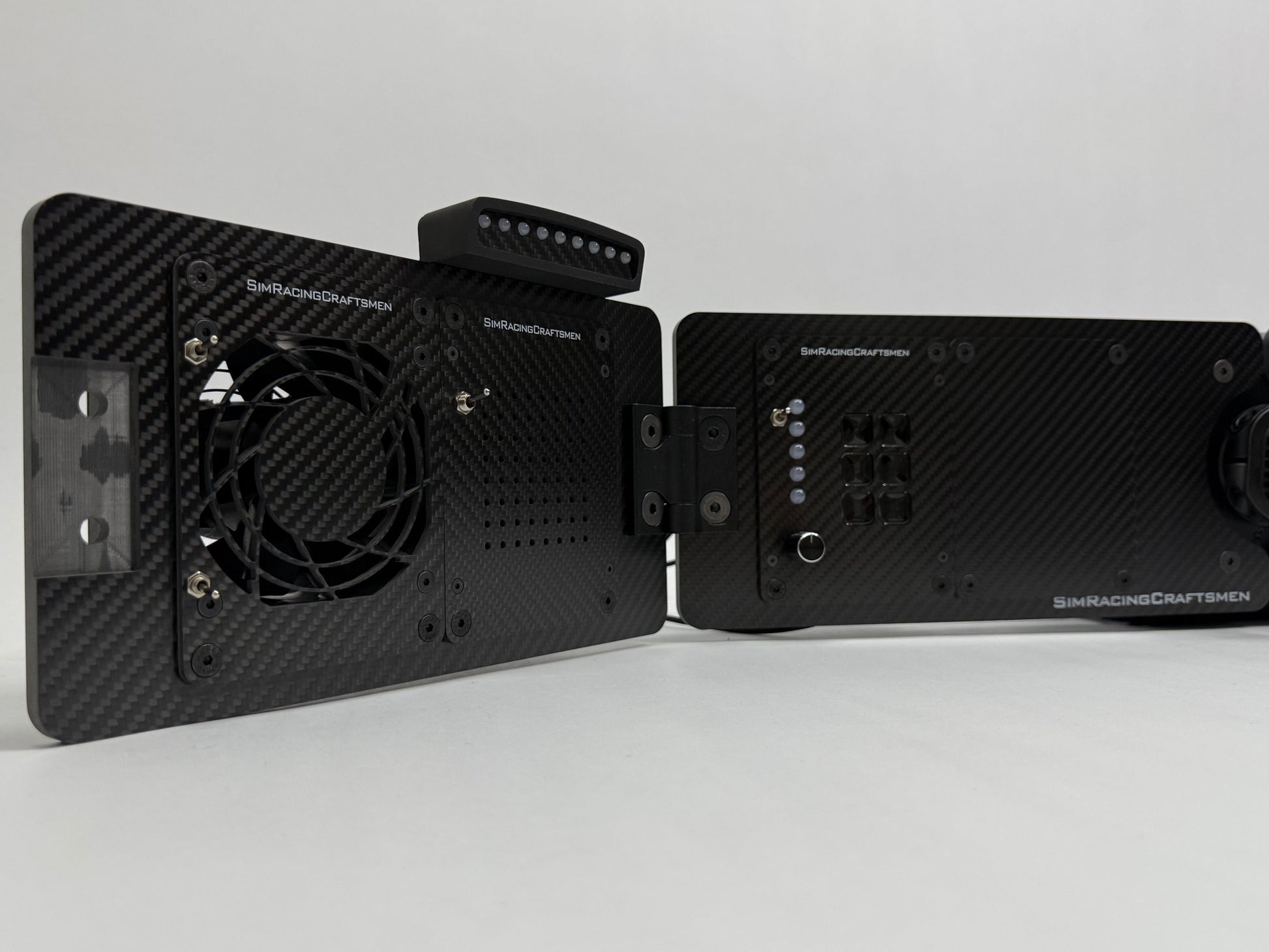 left side of prebuilt setup turned off with wind simulator and grid brows installed