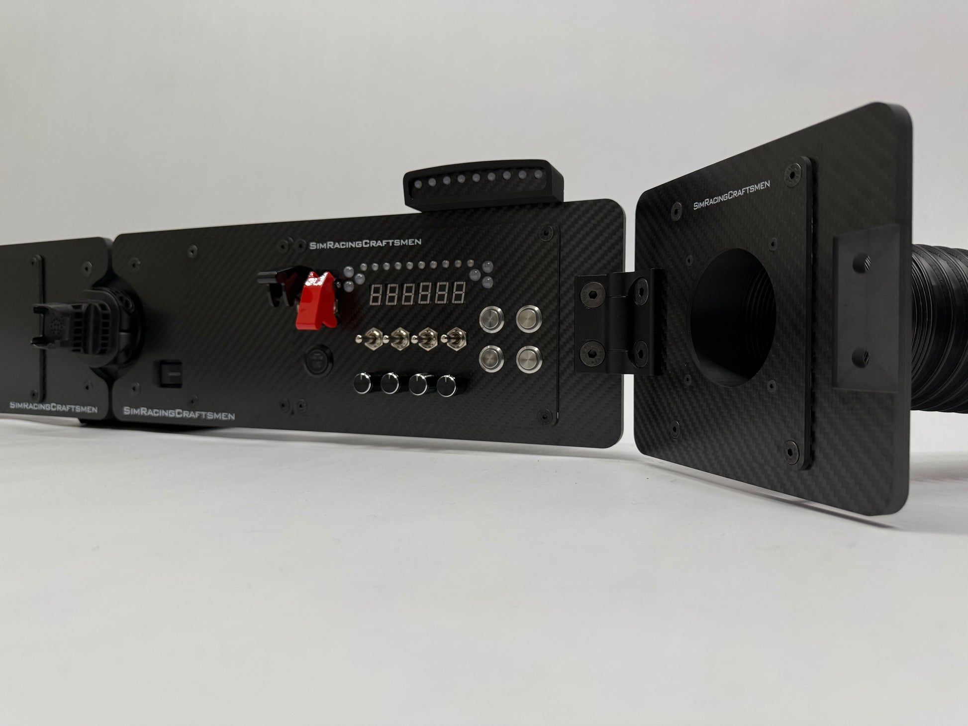 right side of sim racing setup with grid brows and wind sim rube installed