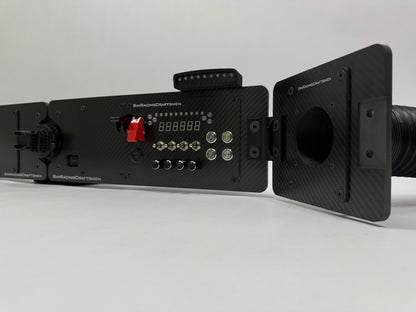 right side of sim racing setup with grid brows and wind sim rube installed