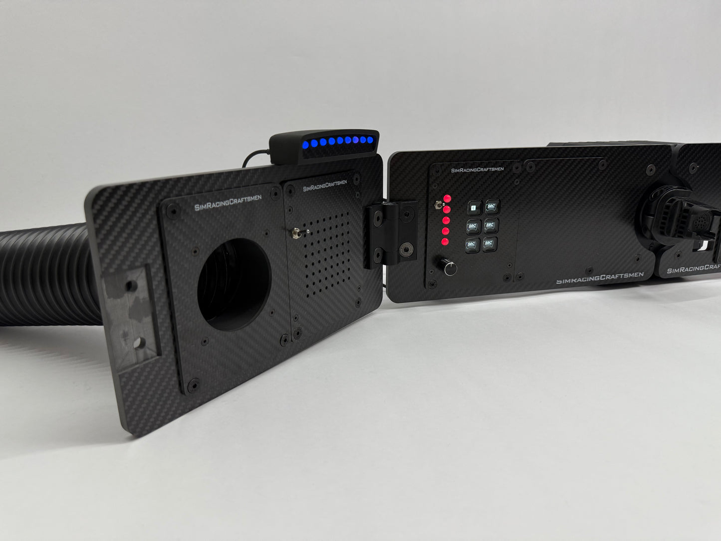 left side of prebuilt setup with wind tube and sim brows installed