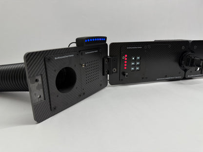 left side of prebuilt setup with wind tube and sim brows installed