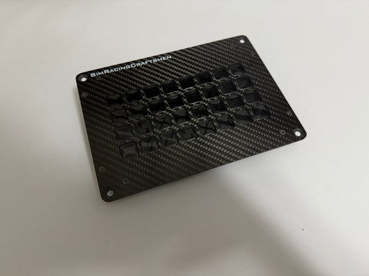 Carbon fiber plate with stream deck XL in it on white background