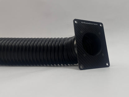 carbon fiber plate with black tube on gray background