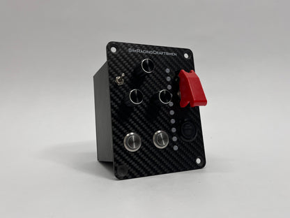 Carbon Fiber button box turned off with gray background