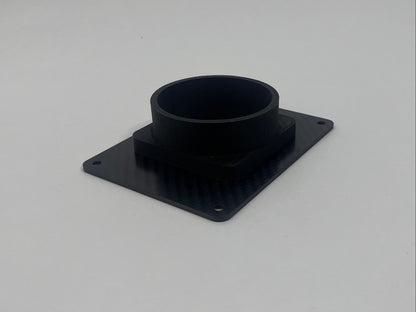 rear of carbon fiber plate showing plastic tube mount
