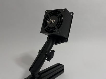 mount at 45 dgeree angle with top bottom mount angled down  with button box on it