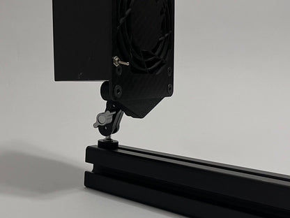side front view of bottom mount under wind sim