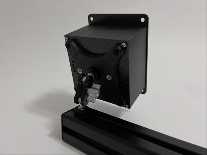 mini mount with vesa adapter mounted on button box and 4040 profile rear view