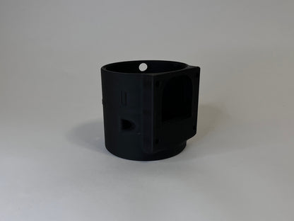 Rear of black CanDock on white background