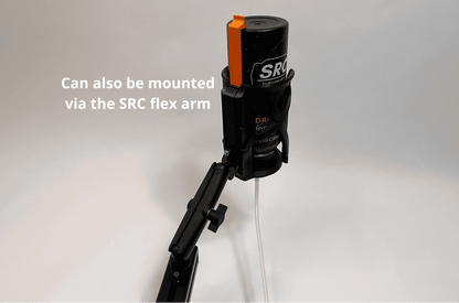 Sim racing hydration endurance dock mounted via flexible arm to 4040 profile