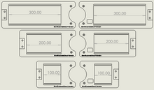 Load image into Gallery viewer, 2D drawing off all sim racing base bracket sizes
