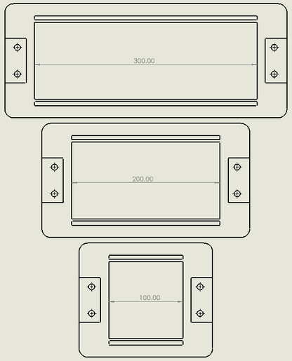 2d drawing of expansion brackets showing dimensions