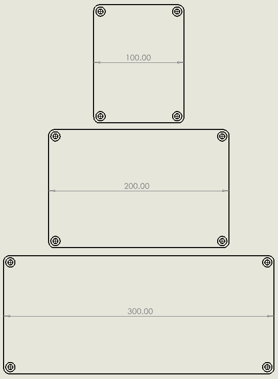 2d drawing cover plates with sizes