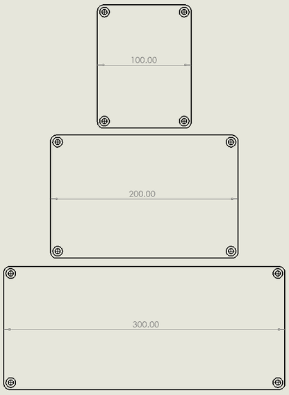 2d drawing cover plates with sizes