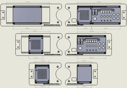 2d drawing of all button box brackets with button boxes inside
