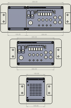 Load image into Gallery viewer, 2d drawing of expansion brackets showing what button boxes fit where
