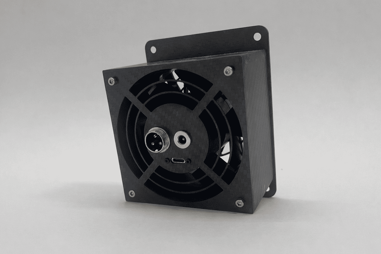 rear of base wind sim on a white background